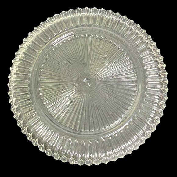 American Indiana Glass Clear Crystal Sauce Dressing Set with Stainless Server - Picture 3 of 5